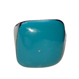 Antique Celluloid Painted Chunky Deco Ring Size 8